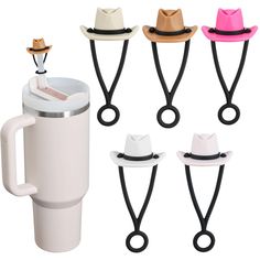 PRICES MAY VARY. 【Material】Our silicone straw covers cap are crafted from food-grade silicone, BPA free. Straw toppers accessories compatible with stanley cup 30 & 40 oz or other tumblers with a straw diameter of 8mm-10mm. 【Cowboy Hats Design】The 5 Pack cowboy hat straw topper is so unique, fun and useful. Dustproof and splashproof, especially suitable for outdoor activities. The straw cover cap protect your straw from dirt and bugs. 【Color】It comes with 5 different colors. Rose red, light purpl Hats Design, Cowboy Hat Design, Cowboy Hat Styles, Straw Covers, Straw Cover, Straw Toppers, Cowgirl Style, Stanley Cup, Cowboy Hat