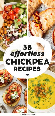 35 Chickpea Recipes Chickpea Dinner Recipes, Healthy Chickpea Recipes, Chickpea Recipes Dinner, Chickpea Salads, Chickpea Recipes Healthy, Chickpea Recipes Easy, Salad Spinach