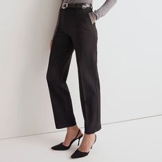 Madewell The Fairbanks Pant Size 00p, 4, 10 10 1/4" Rise; 15" Leg Opening; 29" Inseam. 66% Polyester/28% Viscose/6% Elastane. Guc Fall Straight Leg Work Pants With Belt Loops, Straight Leg Work Pants With Belt Loops For Fall, Mid-rise Dress Pants With Pockets For Fall, Tailored Dress Pants For Fall Office Wear, Mid-rise Work Pants With Pockets, Straight Leg Work Pants With Belt Loops, Business Casual Pants With Welt Pockets For Fall, Classic Fall Bottoms For Workwear, Mid-rise Work Pants