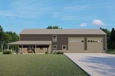 this is an artist's rendering of a two story garage