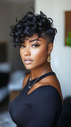 👑🌟 Refined Short Haircuts For Black Women Short Haircuts for Black Women Distinction | Most-Loved Tapered Fade, Black Women Short Haircuts, Low Maintenance Short Haircut, Short Haircuts For Black Women, Haircuts For Black Women, Shaved Side Hairstyles, Hair Maintenance Tips, Short Hair Images, Stylish Short Haircuts