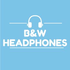 the b & w headphones logo on a blue background