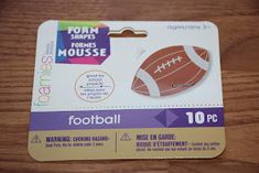 a card with an image of a football on it's front and back side