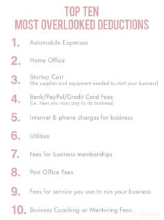 the top ten most overlooked deductions for small businesses in 2013 - info