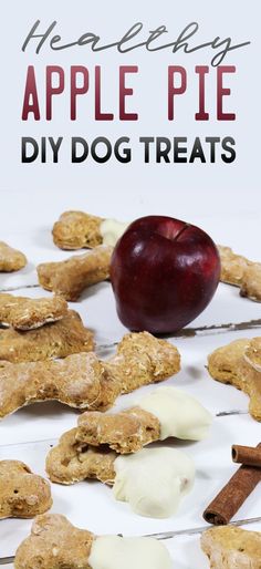 apple pie diy dog treats on a white background