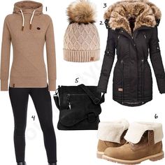 Beige Outfit, Black Winter Coat, Only Jeans, Brown Outfit, Mode Casual, Outfit Style, Winter Outfits Women, Winter Fashion Outfits, Winter Outfit