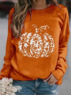 An exclusive offer for you——Affordable prices at Zolucky store, SPU: 2946SW9DF73E, Color: Orange, Theme:Spring/Fall, Pattern:Halloween (pumpkin). Orange Theme, Casual Halloween, Fun Fall Activities, Fall Yall, Fall Activities, Happy Fall Y'all, Autumn Activities, Casual Spring, Happy Fall