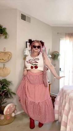 Hannah Core, Baddie Era, Plus Size Aesthetic Outfits, Gingham Outfit, Plus Size Baddie Outfits, Summer Pieces, Fair Outfits, Look Festival, Plus Size Fall Outfit