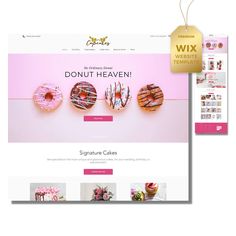 the website is designed to look like it has doughnuts on it and donuts in