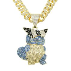 Material: Alloy Fashion Element: Little Dinosaur Style: Hip Hop Jewelry Designs Gold, Hip Hop Chains, Cuban Link Necklace, Custom Bling, Diamond Bling, Animal Pendant, Star Chain, Gold Chains For Men, Miami Cuban