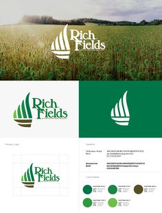 the logo for rich fields is shown in green and white colors, with an image of a