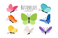 colorful butterflies with the words butterflies collection