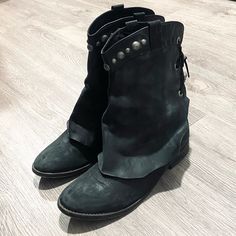 Gently Used Without Box. Slouchy Boots, Glad Rags, Studded Boots, Free People Shoes, Free People Black, Distressed Leather, Bootie Boots, Ankle Boots, Free People