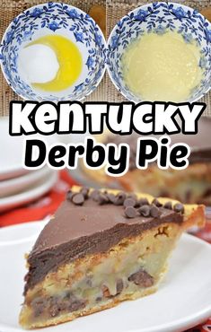 a piece of kentucky derby pie on a plate