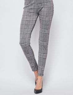 Black & White Plaid Pants – Sportin It Boutique Black And White Plaid Pants Outfit Work, Plaid Leggings Outfit, Black And White Plaid Pants, White Plaid Pants, Black And White Plaid Pajama Pants, Casual Full-length Plaid Pants, Plaid Cotton High-waisted Pants, Plaid Leggings, Style Aesthetics