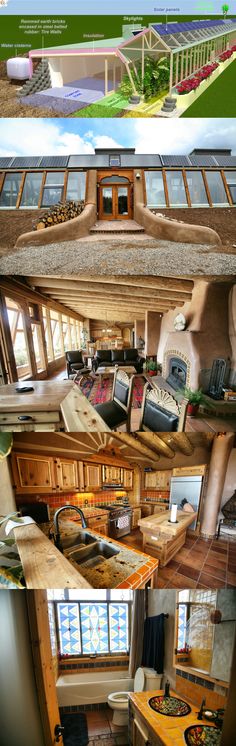 an aerial view of a kitchen and living room from the top floor to the bottom