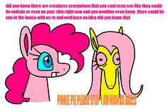 two pinkie pies are talking to each other