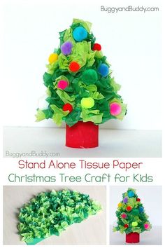 a christmas tree made out of tissue paper