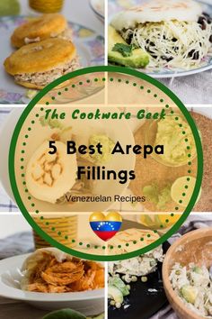 the collage shows different types of food and text that reads 5 best area fillings