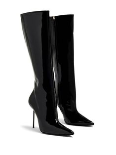 Paris Texas 110mm knee-high Stiletto Boots - Farfetch Sleek Glossy Boots For Evening, Sleek Glossy Finish Evening Boots, Evening Patent Leather Knee-high Heeled Boots, Evening Knee-high Patent Leather Heeled Boots, Sleek Patent Leather Knee-high Boots With High Heel, Luxury High Heel Patent Leather Knee-high Boots, Luxury Patent Leather High Heel Knee-high Boots, Luxury High Heel Knee-high Boots In Patent Leather, Sleek Patent Leather High Heel Knee-high Boots