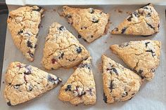 nine blueberry scones on a baking tray ready to be baked in the oven