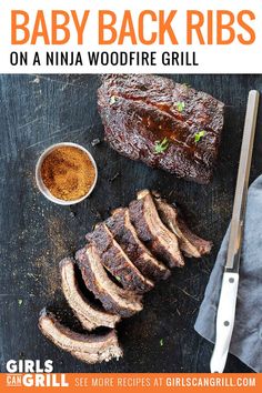 baby back ribs on a cutting board with spices and seasoning