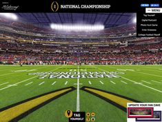 an image of a football field with the words national championship on it