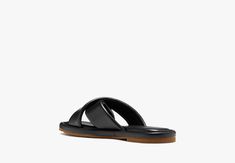 Find your paradise with our Rio slides. Made from faux leather these sandals take you from the pool to happy hour with ease… | Kate Spade Rio Slide Sandals, Black - 8 Vacation Leather Footbed Slide Mules, Vacation Slide Mules With Leather Footbed, Vacation Leather Slide Mules, Leather Footbed Slide Mules For Vacation, Modern Flat Mules For Vacation, Vacation Leather Slide Sandals, Vacation Leather Footbed Slide Sandals, Vacation Slide Sandals With Leather Footbed, Leather Slide Sandals For Vacation