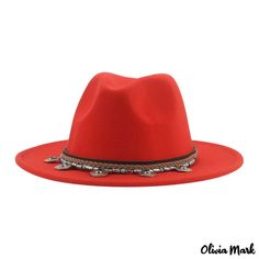 Olivia Mark - Winter flat brim national copper piece belt tweed jazz felt hat fashion cowboy bowler hat men Red Fedora, Hats Cowboy, Winter Flats, Woolen Cap, Jazz Hat, Mens Fedora, Fedora Hat Men, Womens Fedora, Luxury Hats