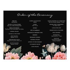 Editable Romantic Floral Trifold Wedding Program Flyer  Zazzle Universal Prayer, Opening Prayer, Ring Exchange, Wedding Program, Modern Fonts, Wedding Vows, Wedding Programs, Rsvp Card, Craft Party