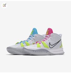 the nike kd trey basketball shoe in white and neon