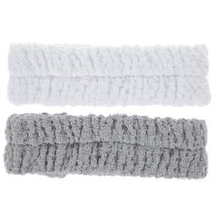 Pamper yourself with these Gray & White Headbands! These soft, fluffy, and flexible headbands come in white and gray. Keep your hair under control with a cozy head accessory! Dimensions: 	 Band Thickness: 3" 	 Size: One Size Fits Most 	 Content: 100% Cotton 	 Care: Machine Wash, Warm, With Like Colors; Do Not Bleach; Tumble Dry, Medium Package contains 2 headbands. Affordable White Spring Headband, Cute Adjustable White Headband, Adjustable White Headband With Sweatband, White Headbands, Adjustable White Elastic Headband, Gray Headband, Pamper Yourself, White Headband, Head Accessories