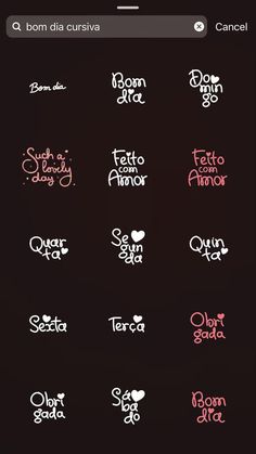 some type of stickers that are on the back of a cell phone, with different font