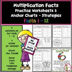 There are 5 worksheets for each multiplication fact family 1-12.  Each worksheet includes 4 sections.  The goal is to practice, review, and increase fluency of multiplication facts!  I have also included anchor charts for each fact family 0-12 that lists a strategy for helping to remember each fact family.  

~ This product is part of a much larger multiplication facts mega bundle.  If interested in viewing the Mega Multiplication Facts Bundle, I have included the link:

MULTIPLICATION FACTS YEA Fact Families Multiplication, Multiplication Facts Worksheets, Multiplication Facts Practice, Multiplication Strategies, Fact Families, Multiplication Facts, The Goal, Homeschool Resources, Teacher Classroom