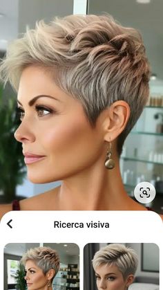 Kratke Frizure, Older Women With Tattoos, Women With Tattoos, Haircut Gray Hair, Silver Haired Beauties, Short White Hair, Short Spiky Hairstyles