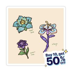 the flower stickers are on sale for $ 50