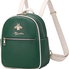 Brand New High Quality Size: 12.5" H X 15.5" L X 7" W Great Gift For Any Occasion, Including Christmas, Thanksgiving, Valentine's Day, Or Birthdays Green Leather Backpack With Zipper Closure For School, Trendy Green Backpack With Zipper Closure, Trendy Green Backpack With Zipper, Trendy Green Leather Backpack With Adjustable Strap, Trendy Green Leather Backpack For School, Trendy Green Leather Standard Backpack, Green Bags With Zipper Closure, Green Leather School Backpack With Adjustable Strap, Green Casual Leather Backpack With Zipper Closure