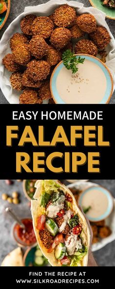 falafel recipe with text overlay that reads easy homemade falafel recipe