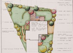 an architectural drawing of a garden design