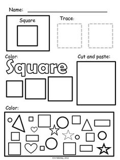 the worksheet for shapes and numbers to be used in this lesson, which includes pictures