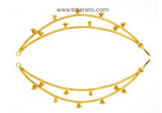 22 Karat Gold Ear Chain - 1 Pair   (also known as Champa Saralu or Over the Ear Chain)   - 235-GEM119 - in 7.400 Grams for USD $680.19.  Made in India by Totaram Jewelers Online this product is in Gold - 22 Karat BIS Hallmark 916 KDM Gold  & is an excellent gift for Adult - Women. Ships fully insured with secured guaranteed delivery for free with your order over $250 from New Jersey USA & comes with 30 days exchange policy. Gold Ear Chain, 22k Gold Earrings, Locket Design, Gold Pendant Jewelry, Gold Fashion Necklace, Gold Jewellery Design Necklaces, Jewelry Design Necklace, Gold Earring