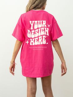 Oversized Pink Summer T-shirt, Customizable Playful Pink T-shirt, Oversized Pink T-shirt For Beach Season, Sporty Pink T-shirt With Logo Print, Oversized Tshirt Mockup, Pink Oversized Cotton T-shirt, Background Editing, T Shirt Model, Shirt Model