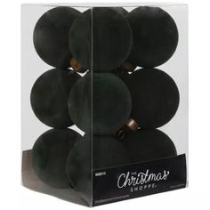 the christmas shoppe black baubles in a clear box