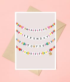 a birthday card with the words happy birthday to you before it's been made