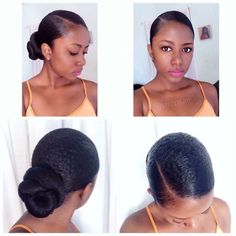 Natural Hair Pony Styles, Updo Cabello Natural, Pony Styles, Chignon Simple, Healthy Black Hair, African Natural Hairstyles, Hair Pony