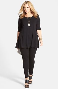 Plus Size Legging Outfits, Nordstrom Outfit, Dresses Patterns, Plus Zise, Plus Size Fashion Tips, Leggings Plus Size, Black Leggings Outfit, How To Wear Leggings, Pattern Dress Women