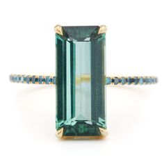 Tourmaline and blue diamond deco ring – YI COLLECTION Colorful Engagement Ring, Yi Collection, Rings Art Deco, Topaz Rings, Blue Gemstone Ring, Protection Ring, Green Tourmaline Ring, Blue Diamonds, Blue Diamond Ring