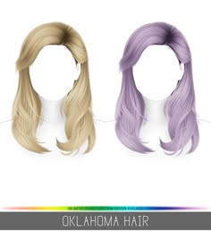 two wigs with different colors and hair styles for the same woman's face