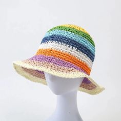 Shade yourself from the sun and turn heads with this one-of-a-kind SUNNI DAY Crochet Straw Hat! Featuring an eye-catching array of warm hues, this whimsical hat is sure to add some fun to any outfit and give your look a unique bohemian touch! Hot days never looked so good! Size M (56-58)cm Bob Crochet, Hats Beret, Bob Chapeau, Hat Beret, Hats For Sale, Son Style, Hot Days, Straw Hat, Summer Sale