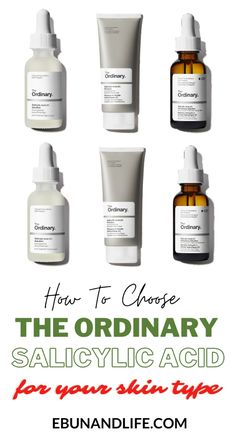 If you're confused about all three of The Ordinary Salicylic Acid products for your acne-prone skin, here's a nifty guide for all skin types. Salicylic Acid Products, Salicylic Acid Benefits, The Ordinary Salicylic Acid, Salicylic Acid Acne, Dehydrated Skin